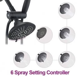 PROOX Single Handle 35-Spray Round High Pressure Shower Faucet with Tub Spout in Matte Black (Valve Included) -Bathroom Faucets Store matte black proox shower faucets pr a3528 mb 44 1000