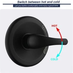 PROOX Single Handle 35-Spray Round High Pressure Shower Faucet with Tub Spout in Matte Black (Valve Included) -Bathroom Faucets Store matte black proox shower faucets pr a3528 mb 4f 1000