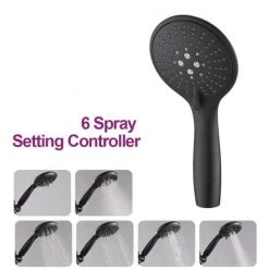 PROOX Single Handle 35-Spray Round High Pressure Shower Faucet with Tub Spout in Matte Black (Valve Included) -Bathroom Faucets Store matte black proox shower faucets pr a3528 mb fa 1000