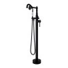 Rainlex Singe-Handle Freestanding Floor Mount Tub Faucet with Hand Shower in Matte Black
