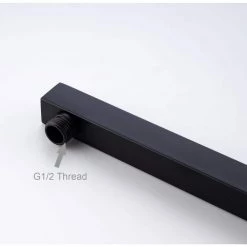 Rainlex 16 in. Square Wall Mount Shower Arm and Flange in Matte Black 8 Rainlex 16 in. Square Wall Mount Shower Arm and Flange in Matte Black -Bathroom Faucets Store matte black rainlex shower arm extensions l1h 1f 1000