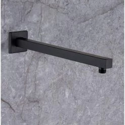 Rainlex 16 in. Square Wall Mount Shower Arm and Flange in Matte Black 11 Rainlex 16 in. Square Wall Mount Shower Arm and Flange in Matte Black -Bathroom Faucets Store matte black rainlex shower arm extensions l1h 31 1000
