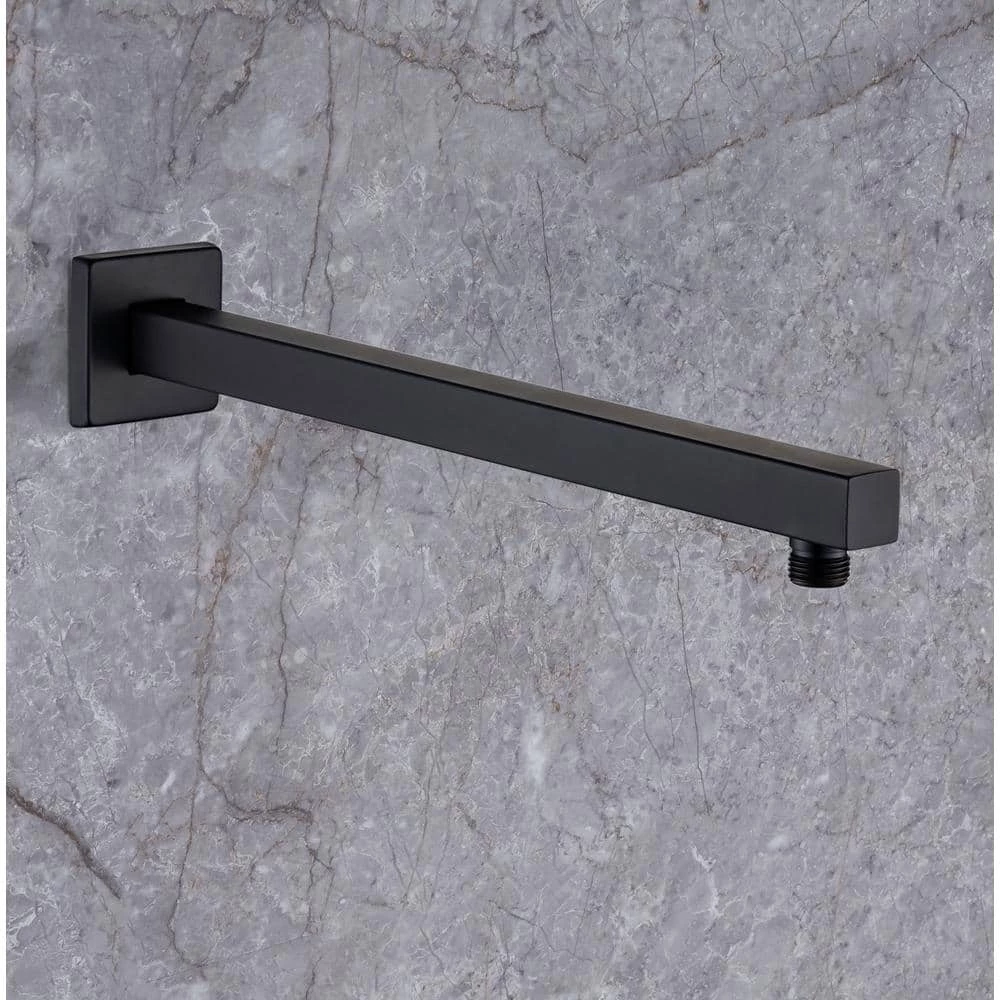 Rainlex 16 in. Square Wall Mount Shower Arm and Flange in Matte Black 6 Rainlex 16 in. Square Wall Mount Shower Arm and Flange in Matte Black - Image 6