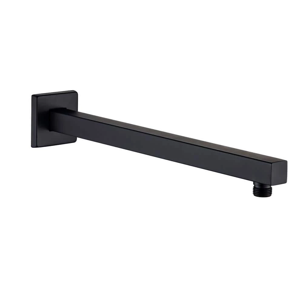 Rainlex 16 in. Square Wall Mount Shower Arm and Flange in Matte Black 1 Rainlex 16 in. Square Wall Mount Shower Arm and Flange in Matte Black