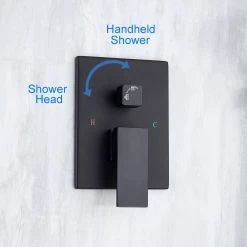 Rainlex Ceiling Mounted 12 in. Shower Head 2-Handle 1-Spray Square High Pressure Shower Faucet in Black Color (Valve Included) -Bathroom Faucets Store matte black rainlex shower faucets rx95102h 12 4f 1000