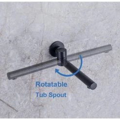 Rainlex Round 10 in. Shower Head 2-Handle 3-Spray High Pressure Shower Faucet with Tub Spout in Matte Black (Valve Included) -Bathroom Faucets Store matte black rainlex shower faucets rx96203h 10 76 1000