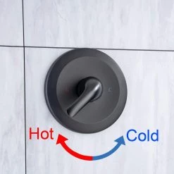 Rainlex Single-Handle 6-Spray Detachable 6 in. Shower Head Round High Pressure Shower Faucet in Matte Black (Valve Included) -Bathroom Faucets Store matte black rainlex shower faucets w92102h 6 4f 1000