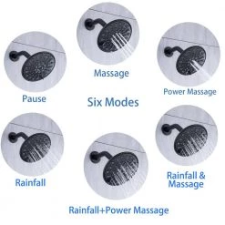 Rainlex Single-Handle 6-Spray Round High Pressure Shower Faucet with 6 in. Shower Head in Matte Black (Valve Included) -Bathroom Faucets Store matte black rainlex shower faucets w92202h 6 fa 1000