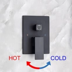 Rainlex 10 in. Shower Head 2-Handle 1-Spray Square High Pressure Shower Faucet with Tub Spout in Matte Black (Valve Included) 10 Rainlex 10 in. Shower Head 2-Handle 1-Spray Square High Pressure Shower Faucet with Tub Spout in Matte Black (Valve Included) -Bathroom Faucets Store matte black rainlex shower faucets w93103h 10 1f 1000