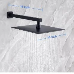 Rainlex 10 in. Shower Head 2-Handle 1-Spray Square High Pressure Shower Faucet with Tub Spout in Matte Black (Valve Included) 13 Rainlex 10 in. Shower Head 2-Handle 1-Spray Square High Pressure Shower Faucet with Tub Spout in Matte Black (Valve Included) -Bathroom Faucets Store matte black rainlex shower faucets w93103h 10 76 1000