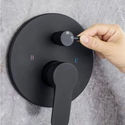 Rainlex Single-Handle 1-Spray Round High Pressure Shower Faucet with 10 in. Shower Head in Matte Black (Valve Included) -Bathroom Faucets Store matte black rainlex shower faucets w96202h 10 44 1000