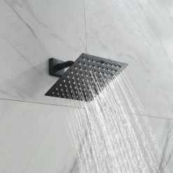 Cadeninc Single-Handle 1-Spray Wall Mounted Shower Faucet in Matte Black (Valve Included) -Bathroom Faucets Store matte black shower faucets nk lqnk 0728 44 1000