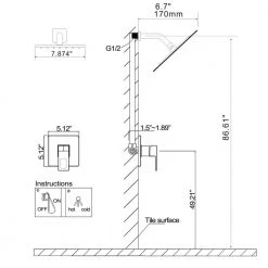 Cadeninc Single-Handle 1-Spray Wall Mounted Shower Faucet in Matte Black (Valve Included) -Bathroom Faucets Store matte black shower faucets nk lqnk 0728 4f 1000