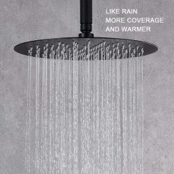 PROOX 2-Handle 2-Spray Round High Pressure Shower Faucet with 10 in. Rain Shower Head in Matte Black (Valve Included) -Bathroom Faucets Store matte black shower faucets pr a3584 mb 1f 1000