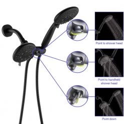 PROOX Single-Handle 35-Spray Round High Pressure Shower Faucet in Matte Black (Valve Included) -Bathroom Faucets Store matte black shower faucets pr a3794 mb 1f 1000