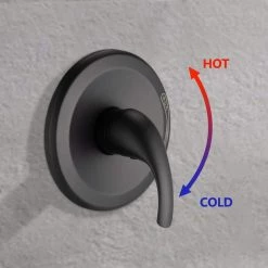 PROOX Single-Handle 35-Spray Round High Pressure Shower Faucet in Matte Black (Valve Included) -Bathroom Faucets Store matte black shower faucets pr a3794 mb 4f 1000