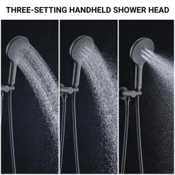 PROOX 2-Handle 3-Spray Round High Pressure Shower Faucet with 10 in. Rain Shower Head in Matte Black (Valve Included) 9 PROOX 2-Handle 3-Spray Round High Pressure Shower Faucet with 10 in. Rain Shower Head in Matte Black (Valve Included) -Bathroom Faucets Store matte black shower faucets prberx22310mb 1f 1000