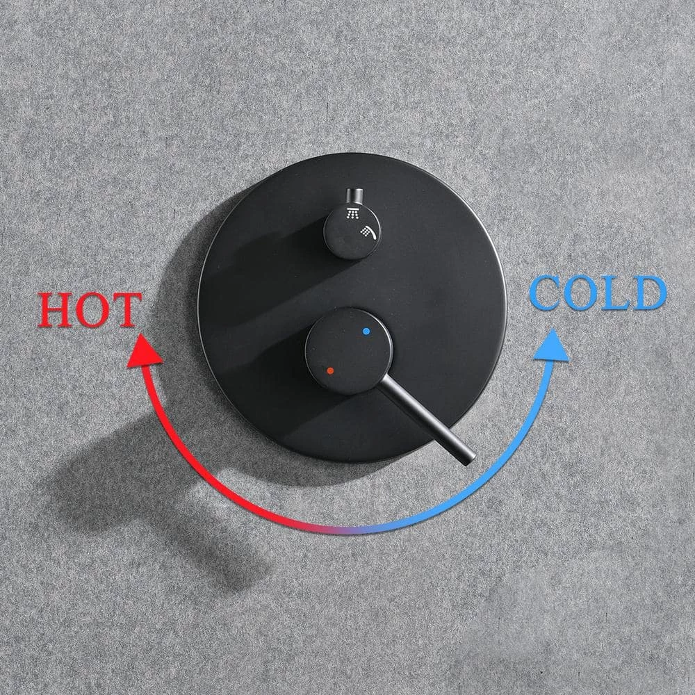 PROOX 2-Handle 3-Spray Round High Pressure Shower Faucet with 10 in. Rain Shower Head in Matte Black (Valve Included) 5 PROOX 2-Handle 3-Spray Round High Pressure Shower Faucet with 10 in. Rain Shower Head in Matte Black (Valve Included) - Image 5