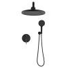PROOX 2-Handle 3-Spray Round High Pressure Shower Faucet with 10 in. Rain Shower Head in Matte Black (Valve Included)