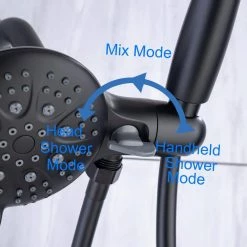 Rainlex Single-Handle 6-Spray Round High Pressure Shower Faucetin Black (Valve Included) -Bathroom Faucets Store matte black shower faucets rx96106h 1f 1000