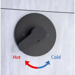 Rainlex Single-Handle 6-Spray Round High Pressure Shower Faucetin Black (Valve Included) -Bathroom Faucets Store matte black shower faucets rx96106h 44 1000