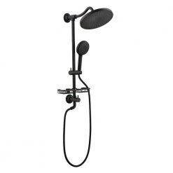 Utopia 4niture Charize Single Handle Round Shower Faucet with 10 in. Shower Head and Handheld Sprayer in Matte Black