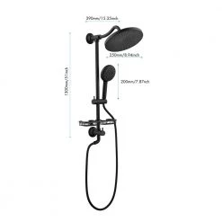 Utopia 4niture Charize Single Handle Round Shower Faucet with 10 in. Shower Head and Handheld Sprayer in Matte Black -Bathroom Faucets Store matte black utopia 4niture shower faucets has 1033b 10mb c3 1000