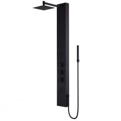 VIGO Rector 55.125 in. 2-Jet Shower Panel System with Adjustable Square Shower Head in Matte Black