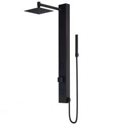 VIGO Orchid 39.375 in. 2-Jet Shower Panel System with Square Shower Head in Matte Black