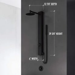VIGO Gardenia 39.375 in. 2-Jet Shower Panel System with Round Shower Head in Matte Black -Bathroom Faucets Store matte black vigo shower towers vg08016mb 40 1000