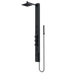 VIGO Sutton 58.0625 in. 4-Jet Shower Panel System with Square Shower head in Matte Black