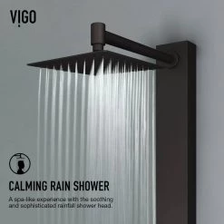 VIGO Bowery 58.0625 in. 4-Jet Shower Panel System with Square Shower head and Tub Filler in Matte Black -Bathroom Faucets Store matte black vigo shower towers vg08019mb 77 1000