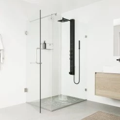 VIGO Bowery 58.0625 in. 4-Jet Shower Panel System with Square Shower head and Tub Filler in Matte Black -Bathroom Faucets Store matte black vigo shower towers vg08019mb a0 1000