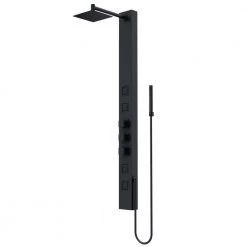 VIGO Sutton 58.0625 in. 4-Jet Shower Panel System with Square Shower head in Matte Black