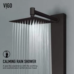 VIGO Sutton 58.0625 in. 4-Jet Shower Panel System with Square Shower head in Matte Black -Bathroom Faucets Store matte black vigo shower towers vg08021mb 77 1000