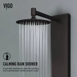 VIGO Bowery 59.0625 in. 4-Jet Shower Panel System with Round Shower head and Tub Filler in Matte Black 19 VIGO Bowery 59.0625 in. 4-Jet Shower Panel System with Round Shower head and Tub Filler in Matte Black -Bathroom Faucets Store matte black vigo shower towers vg08022mb 77 1000