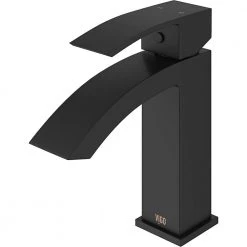VIGO Satro Single-Handle Single Hole Bathroom Faucet in Matte Black