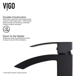 VIGO Satro Single-Handle Single Hole Bathroom Faucet in Matte Black -Bathroom Faucets Store matte black vigo single hole bathroom faucets vg01015mb a0 1000