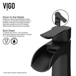 VIGO Paloma Single-Handle Single Hole Bathroom Faucet in Matte Black 9 VIGO Paloma Single-Handle Single Hole Bathroom Faucet in Matte Black -Bathroom Faucets Store matte black vigo single hole bathroom faucets vg01041mb 40 1000