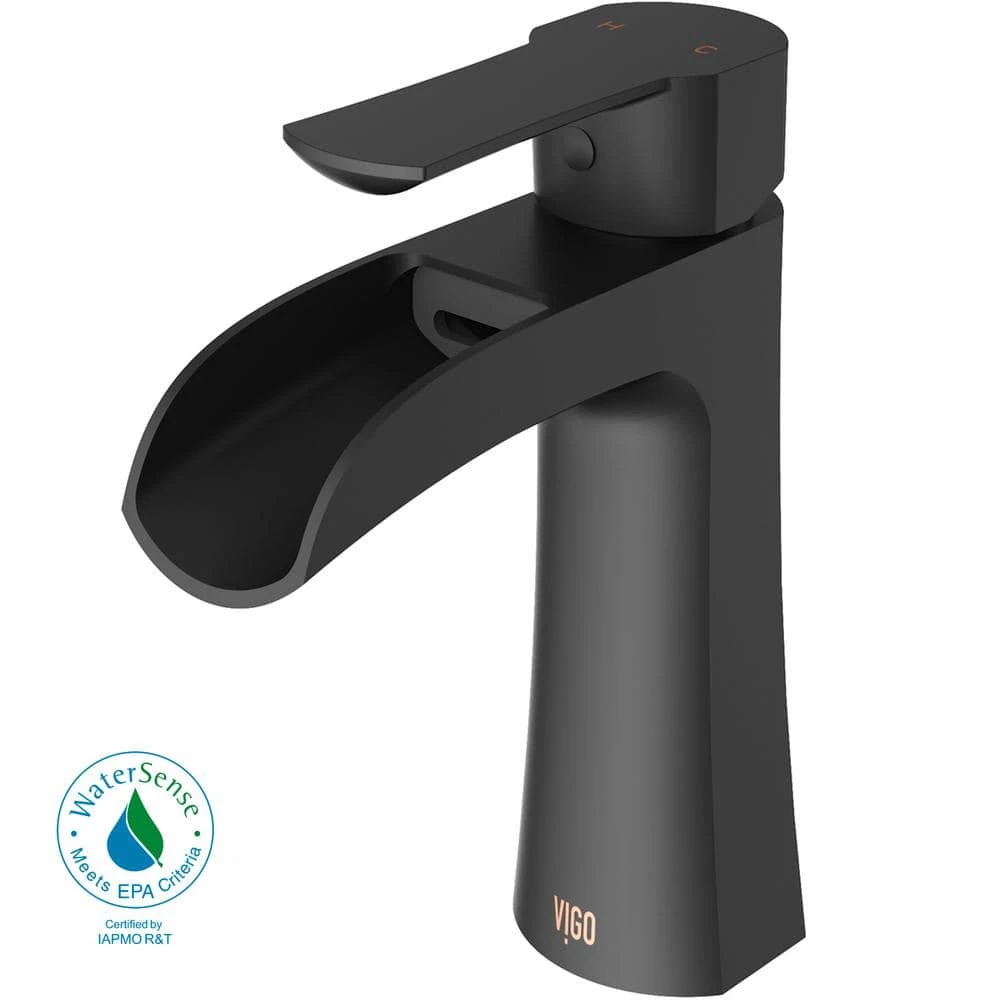 VIGO Paloma Single-Handle Single Hole Bathroom Faucet in Matte Black 7 VIGO Paloma Single-Handle Single Hole Bathroom Faucet in Matte Black - Image 7