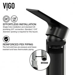 VIGO Davidson Single-Handle Single Hole Bathroom Faucet in Matte Black -Bathroom Faucets Store matte black vigo single hole bathroom faucets vg01043mb 1d 1000