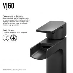 VIGO Amada Single-Handle Single Hole Bathroom Faucet in Matte Black -Bathroom Faucets Store matte black vigo vessel sink faucets vg03026mb 40 1000