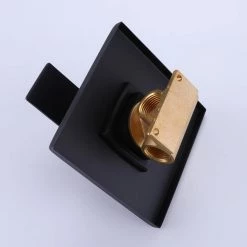 WELLFOR Single-Handle 1-Spray Square High Pressure Shower Faucet in Matte Black (Valve Included) -Bathroom Faucets Store matte black wellfor shower faucets wb h rb0785 1f 1000