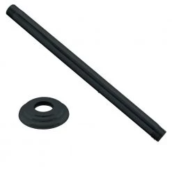 Westbrass 12 in. Ceiling-Mount Shower Arm and Flange in Matte Black