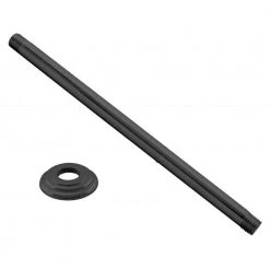 Westbrass 19 in. Ceiling-Mount Shower Arm and Flange in Matte Black