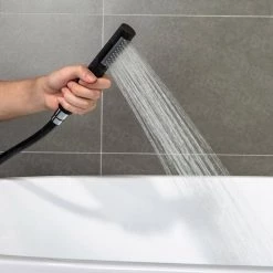 WOODBRIDGE Everette Single-Handle Freestanding Tub Faucet with Hand Shower in Matte Black -Bathroom Faucets Store matte black woodbridge claw foot tub faucets f1017 a0 1000