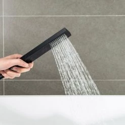 WOODBRIDGE Zurich Single-Handle Freestanding Tub Faucet with Hand Shower in Matte Black -Bathroom Faucets Store matte black woodbridge claw foot tub faucets f1070 a0 1000