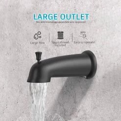 YASINU Single-Handle 2-Spray Settings Round High Pressure Shower Faucet with Tub Spout in Matte Black Valve Included -Bathroom Faucets Store matte black yasinu shower faucets yn af209mb 1f 1000