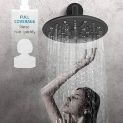 YASINU Single-Handle 2-Spray Settings Round High Pressure Shower Faucet with Tub Spout in Matte Black Valve Included -Bathroom Faucets Store matte black yasinu shower faucets yn af209mb 4f 1000