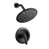 YASINU Single Handle 1-Spray Round Shower Faucet Head In Matte Black (Valve Included)